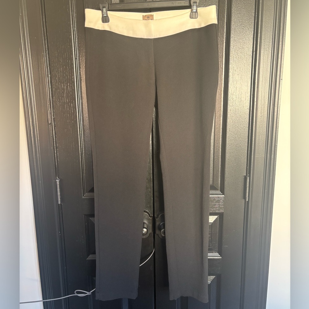Chic Black and Cream Women's Straight Leg Pants